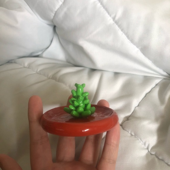 Handmade Polymer Clay Succulent Jewelry Dish - Picture 2 of 4
